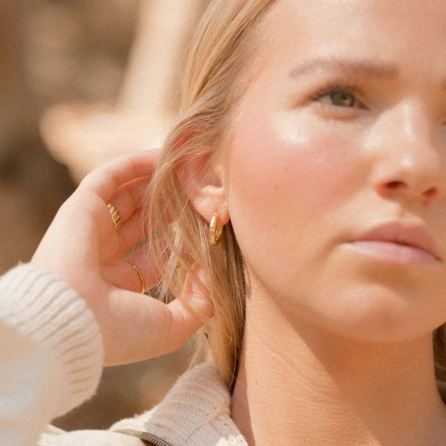 Abby Thick Gold Huggie Earrings