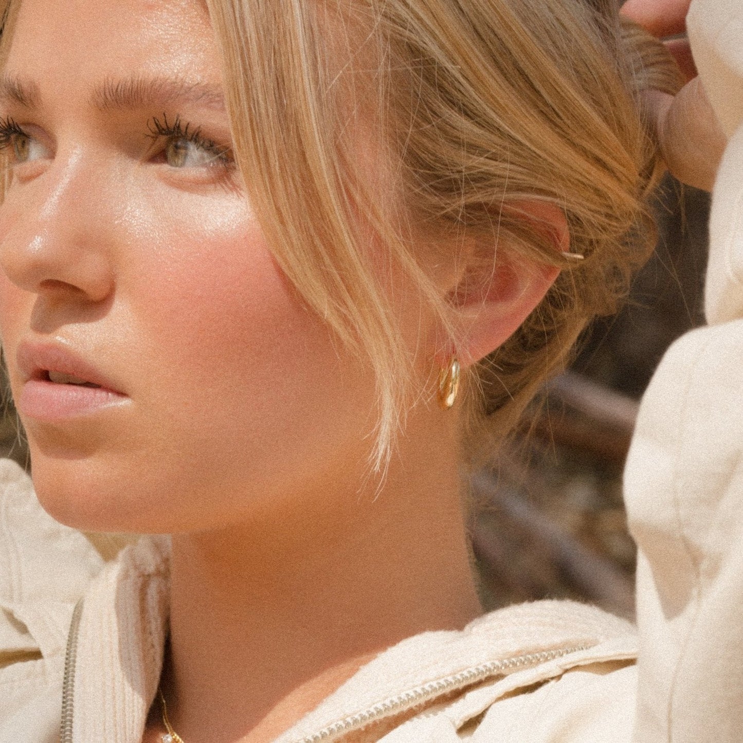 Abby Thick Gold Huggie Earrings