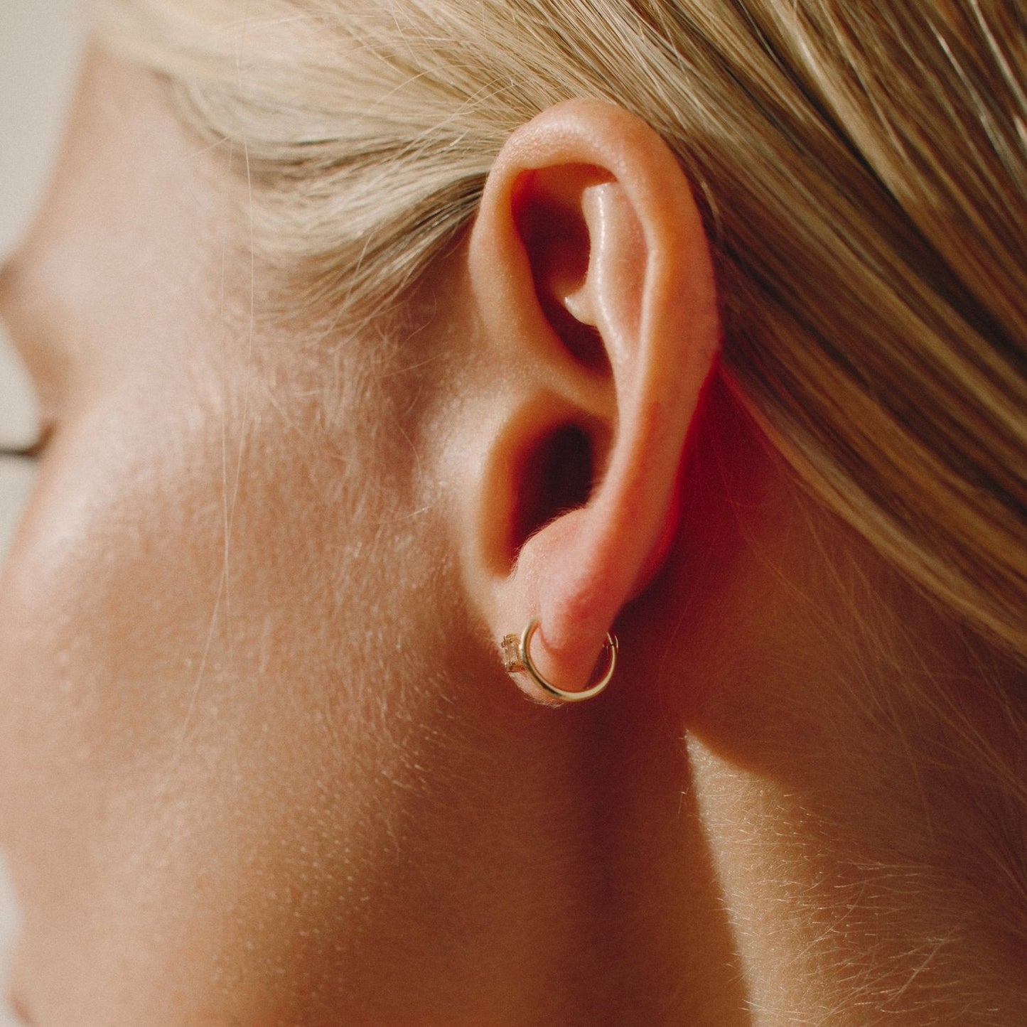 Classic Huggie 14k Solid Gold Hoop Earrings