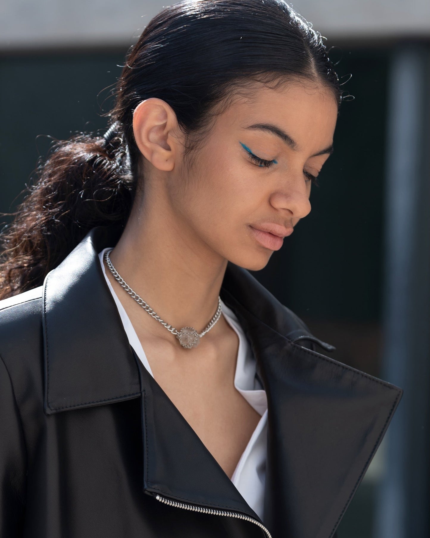 Caged Quartz Chain Necklace