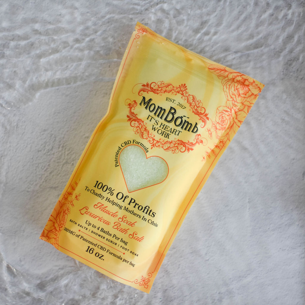 Muscle Soak Bath Salts Shower Scrub and Foot Soak w/300mg Patented Formula CBD