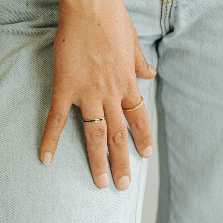 Thin CZ Minimalist Gold Ring