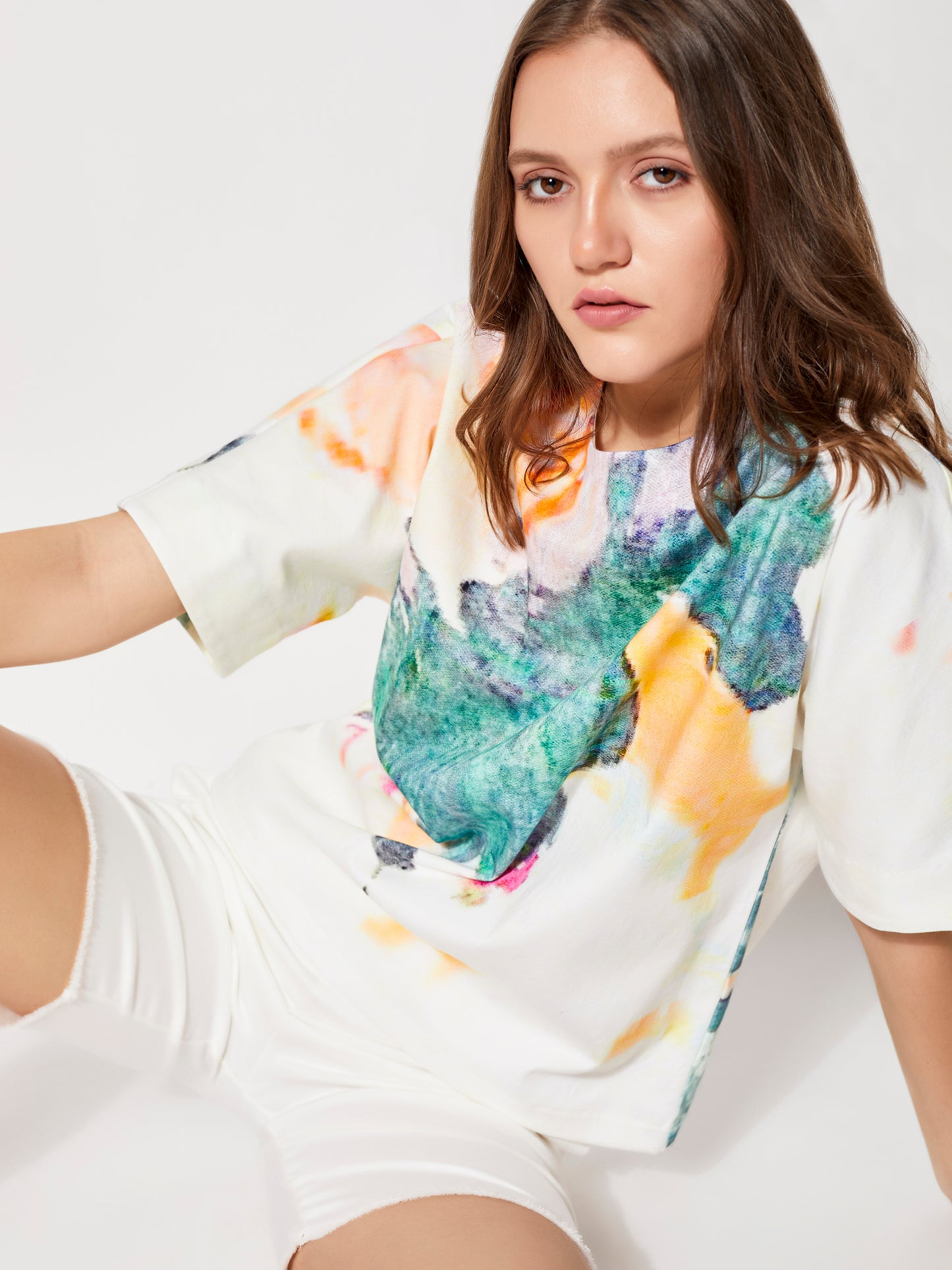 Sustainable Organic Cypress Oversized Abstract Tee