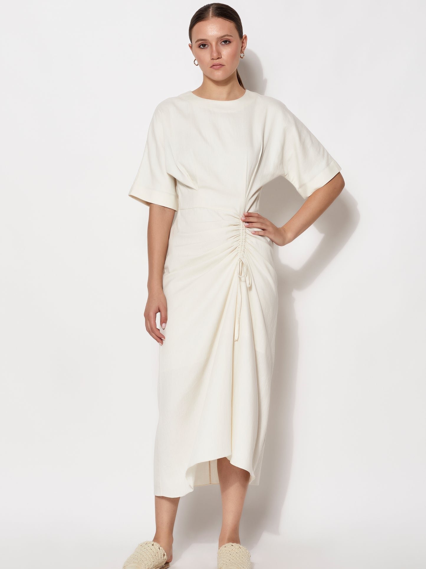 Sustainable Organic Ivy Ruched Drape Dress