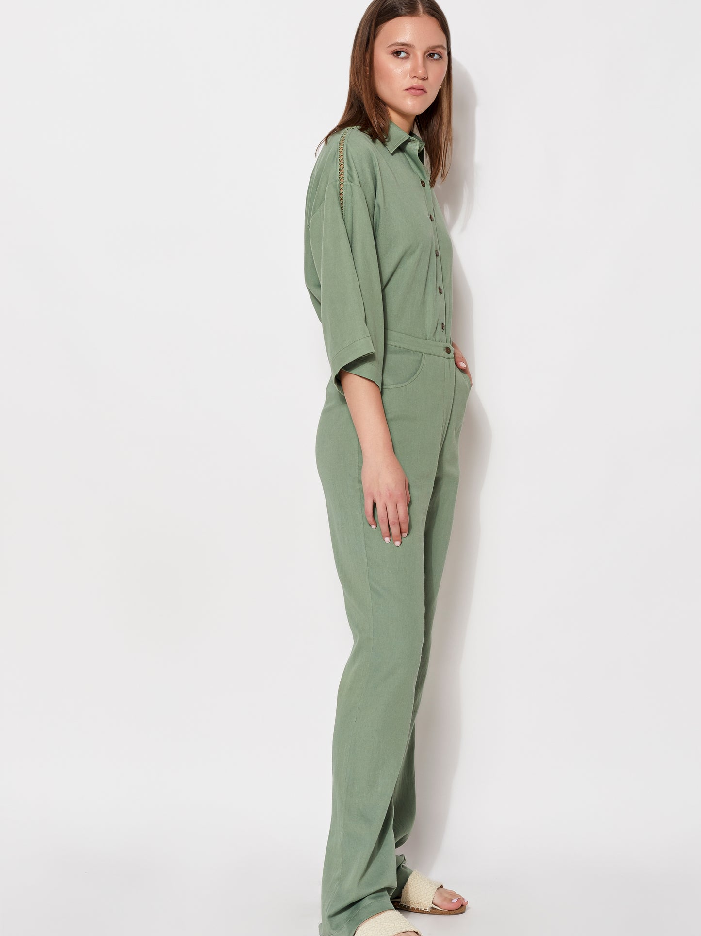 Sustainable Organic Aria Olive Lounge Pants