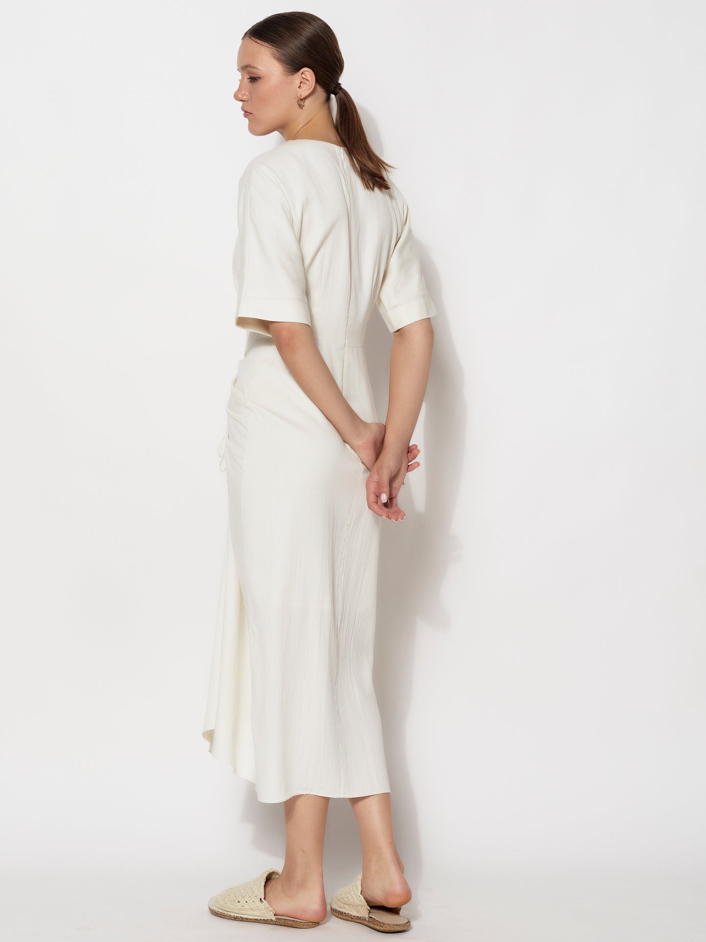 Sustainable Organic Ivy Ruched Drape Dress