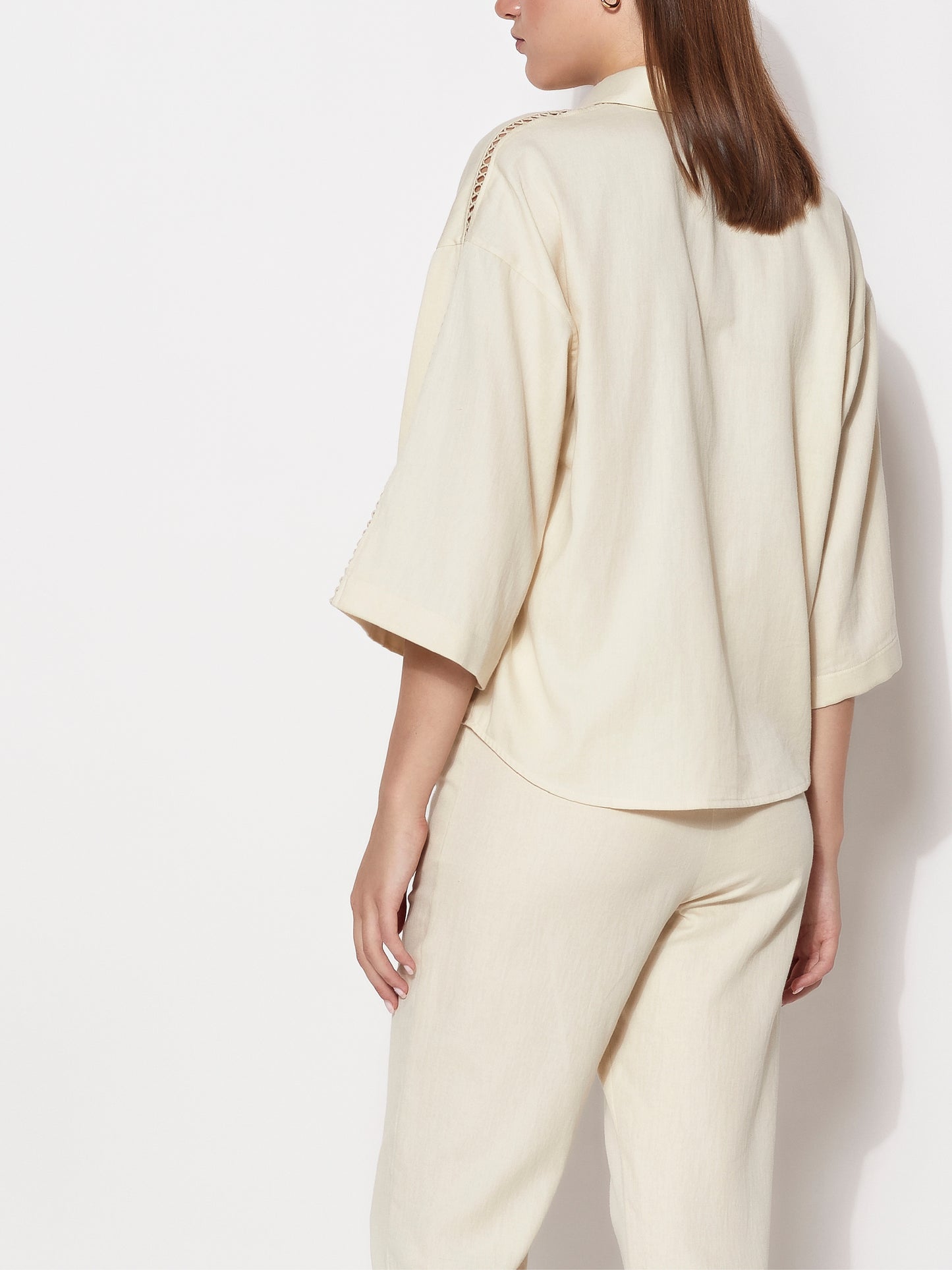 Sustainable Organic Alvyia Natural Collared Short Sleeve Shirt