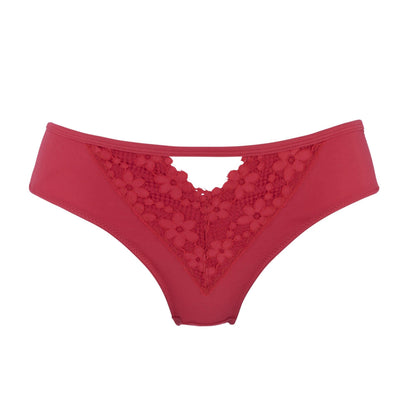 Passion Red - Silk & Organic Cotton Brief - Juliemay Lingerie