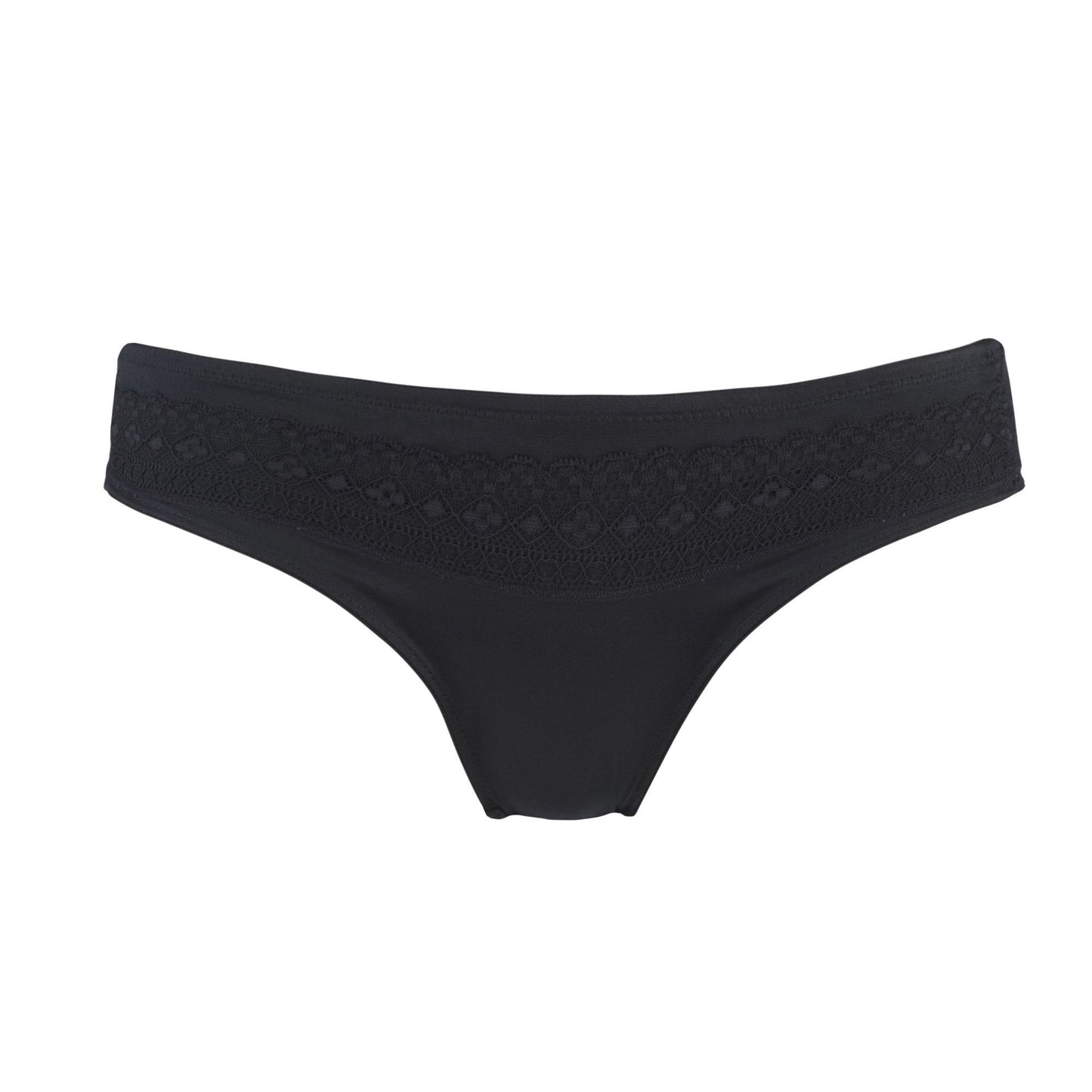 Champange - Silk & Organic Cotton Brief in Black - Juliemay Lingerie