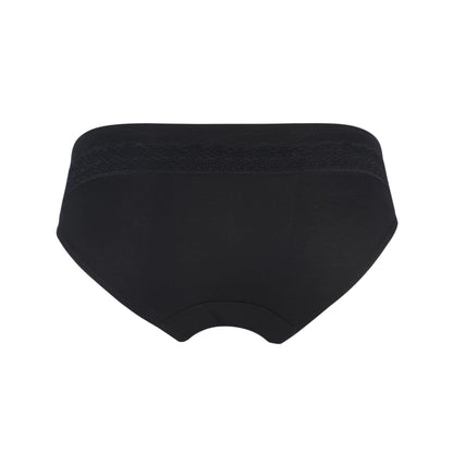 Champange - Silk & Organic Cotton Brief in Black - Juliemay Lingerie