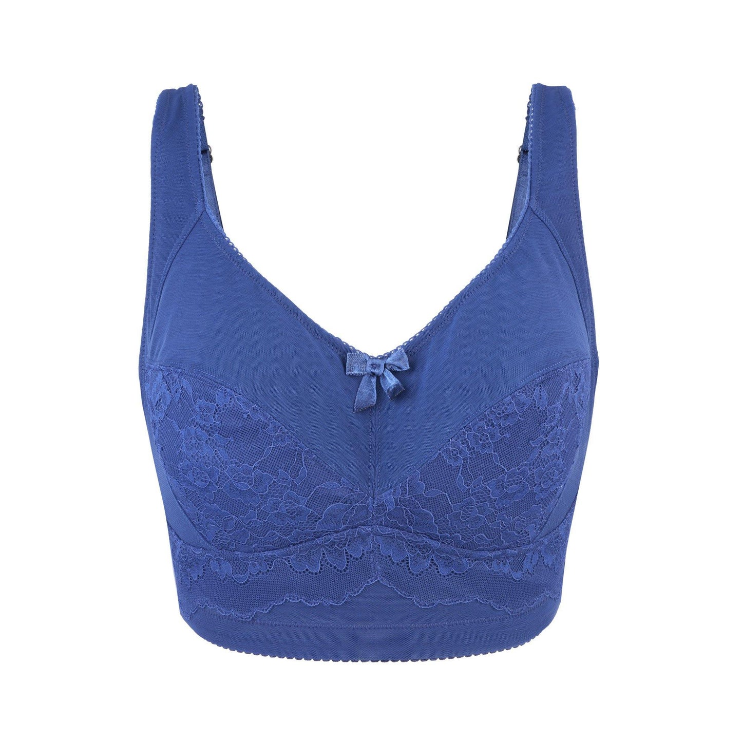 Silk & Organic Cotton Back Support Bra (Almond Peach & Pagent Blue) - Juliemay Lingerie