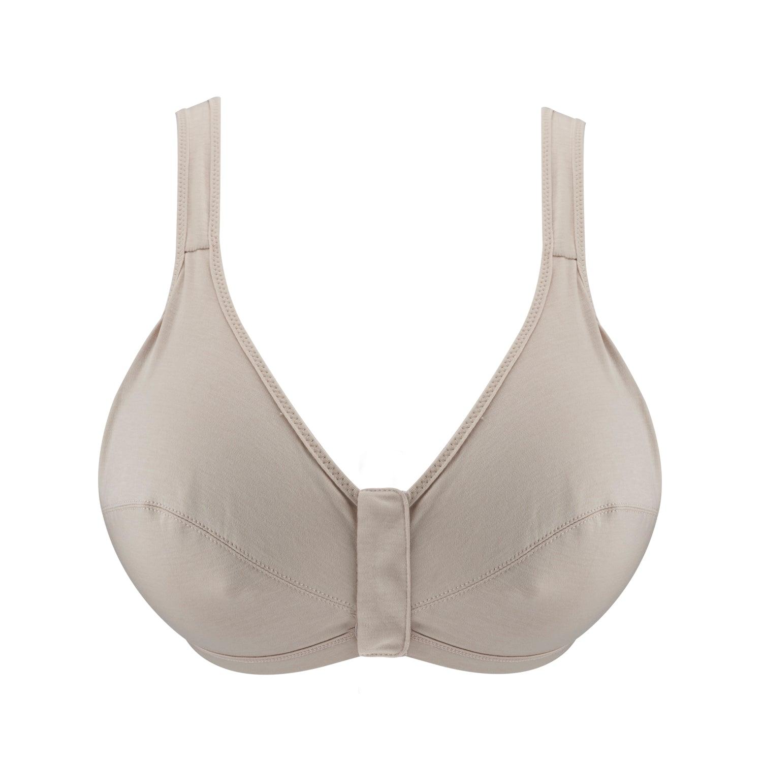 Ivory - Full Cup Front Closure Silk & Organic Cotton Wireless Bra - Juliemay Lingerie