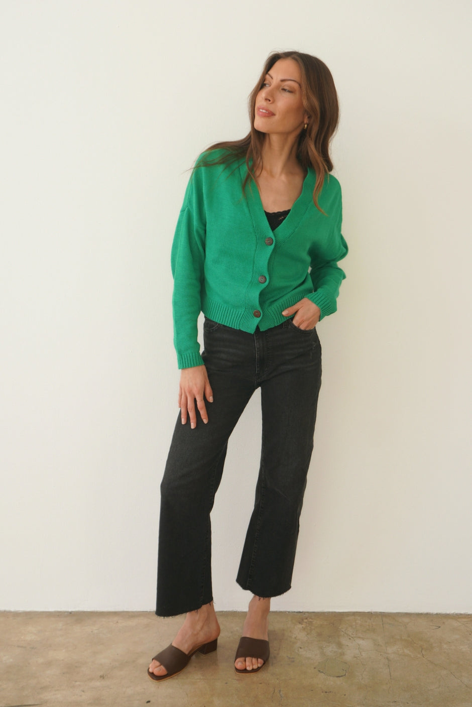 Diana Cardigan in Emerald Green