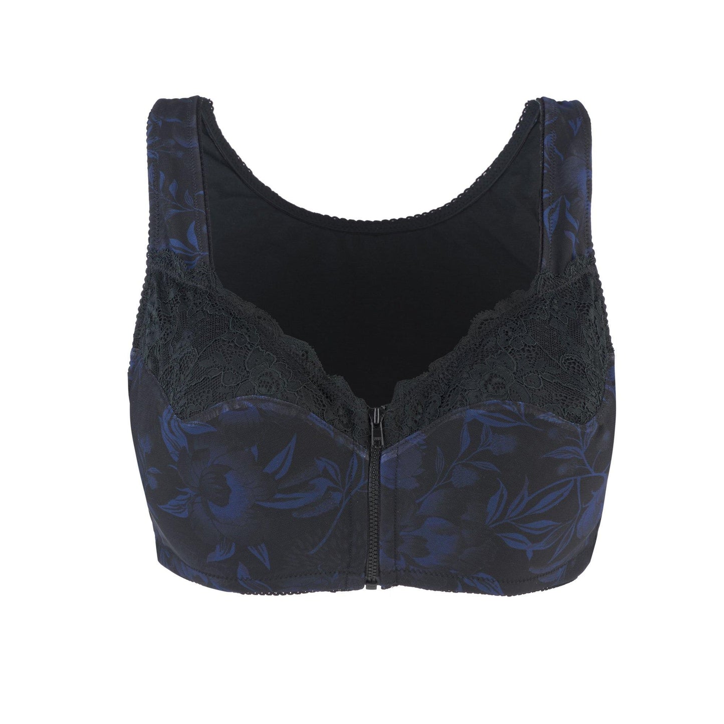 Midnight Garden Back Support Front Closure Silk & Organic Cotton Bra - Juliemay Lingerie