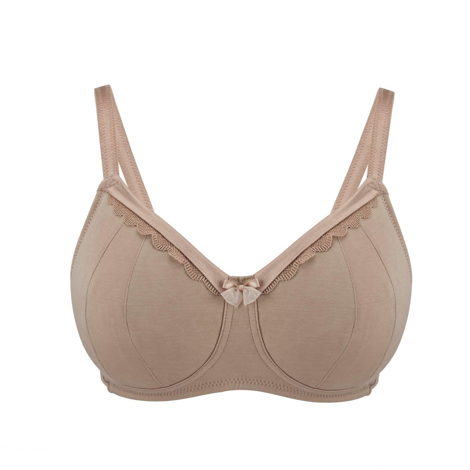 Warm Golden-Supportive Non-Wired Silk & Organic Cotton Full Cup Bra with removable paddings - Juliemay Lingerie