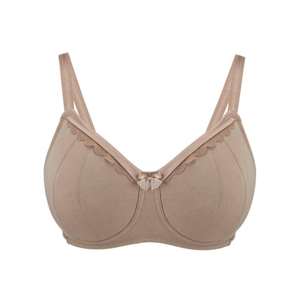 Warm Golden-Supportive Non-Wired Silk & Organic Cotton Full Cup Bra with removable paddings - Juliemay Lingerie