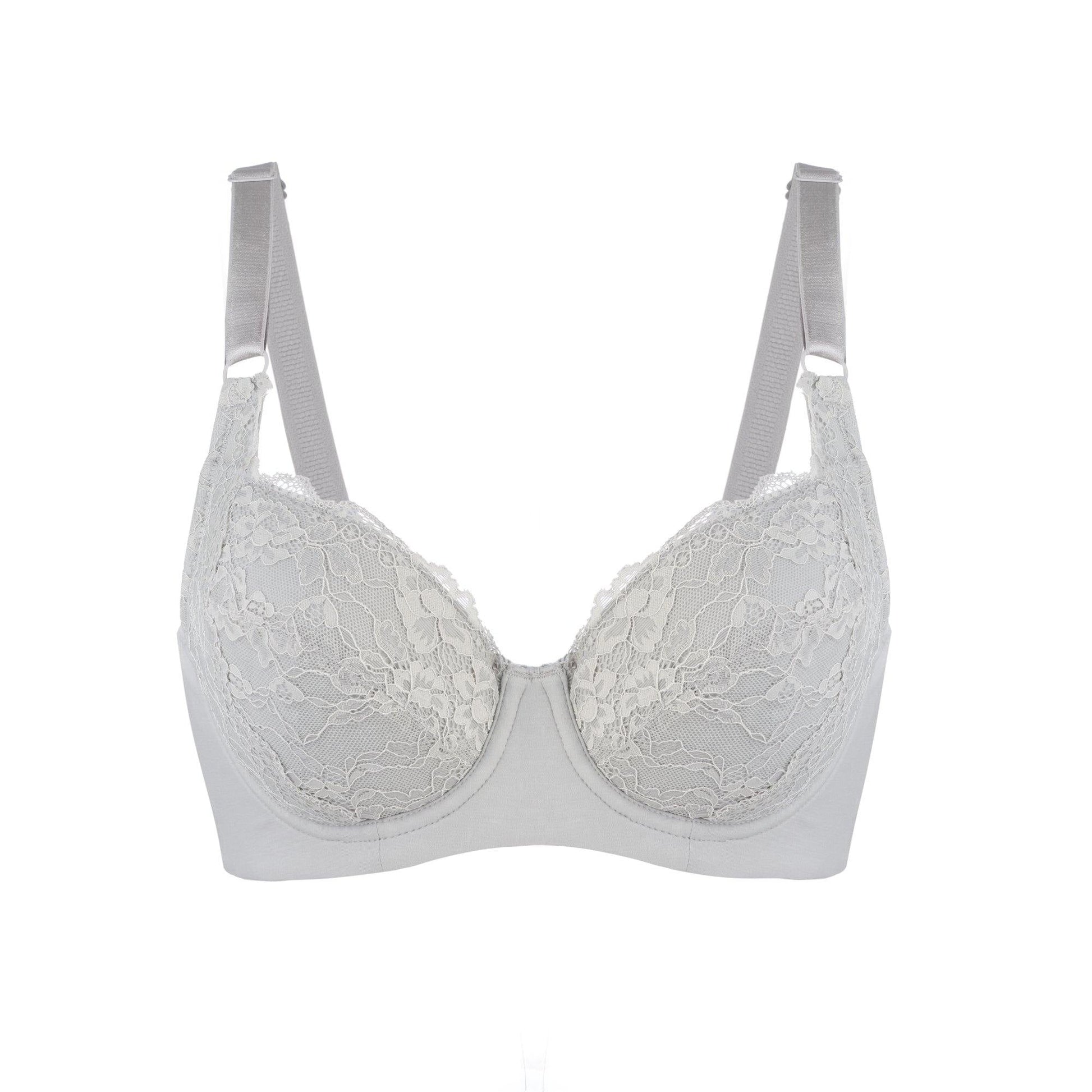 Mercury - Lace Silk & Organic Cotton Plunge Bra - Juliemay Lingerie