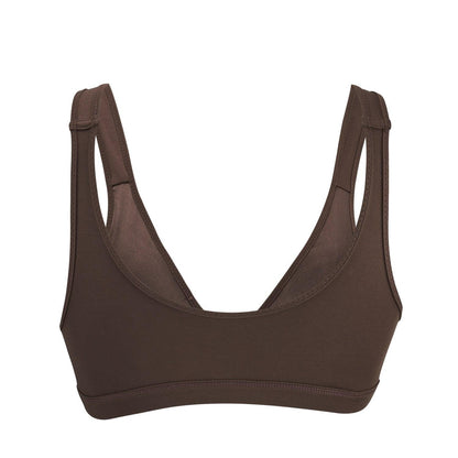 Cocoa - Full Cup Front Closure Silk & Organic Cotton Wireless Bra - Juliemay Lingerie