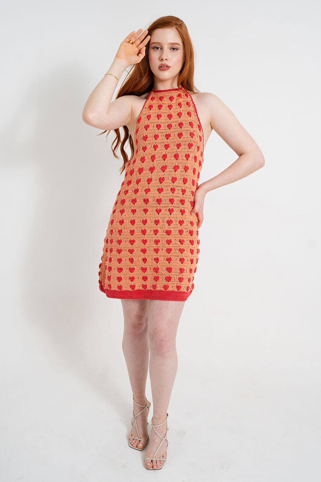 正規品 andmary Heart crochet mini dress ANDMARY】Heart crochet mini dress