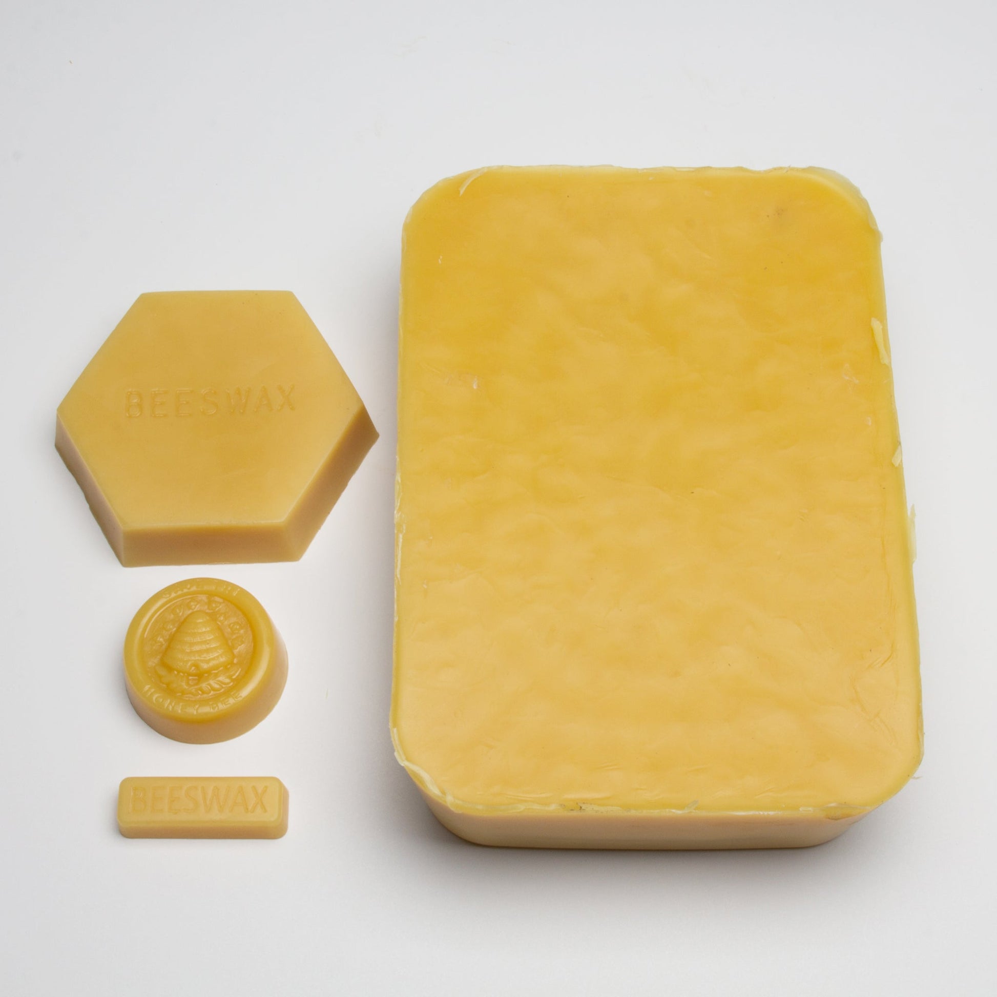 All 4 sizes of bulk beeswax.