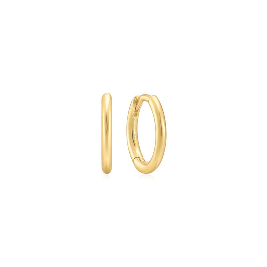 Classic Halo Gold Huggie Earrings