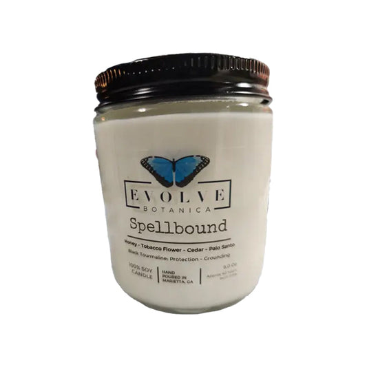Wood Wick Crystal Soy Candle - Spellbound (Black Tourmaline)