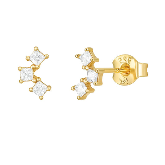 Ellie Cluster Gemstone Stud Earrings