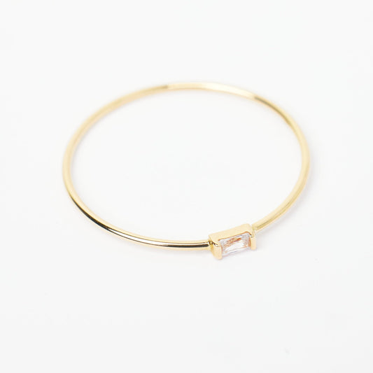 Elsa CZ 14k Solid Gold Baguette Ring