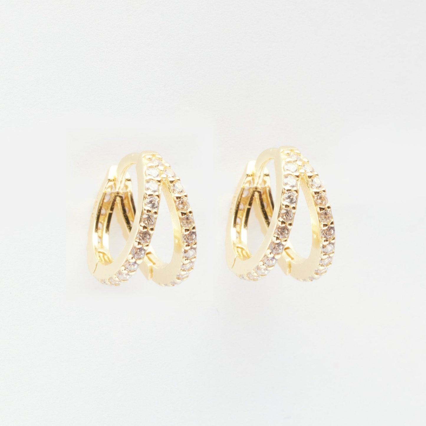 Gal Gold Double Hoop Huggie Earrings