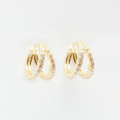 Gal Gold Double Hoop Huggie Earrings