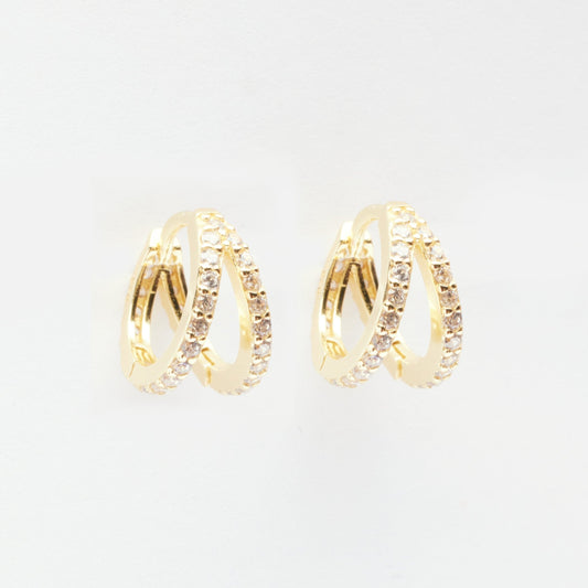 Gal Gold Double Hoop Huggie Earrings