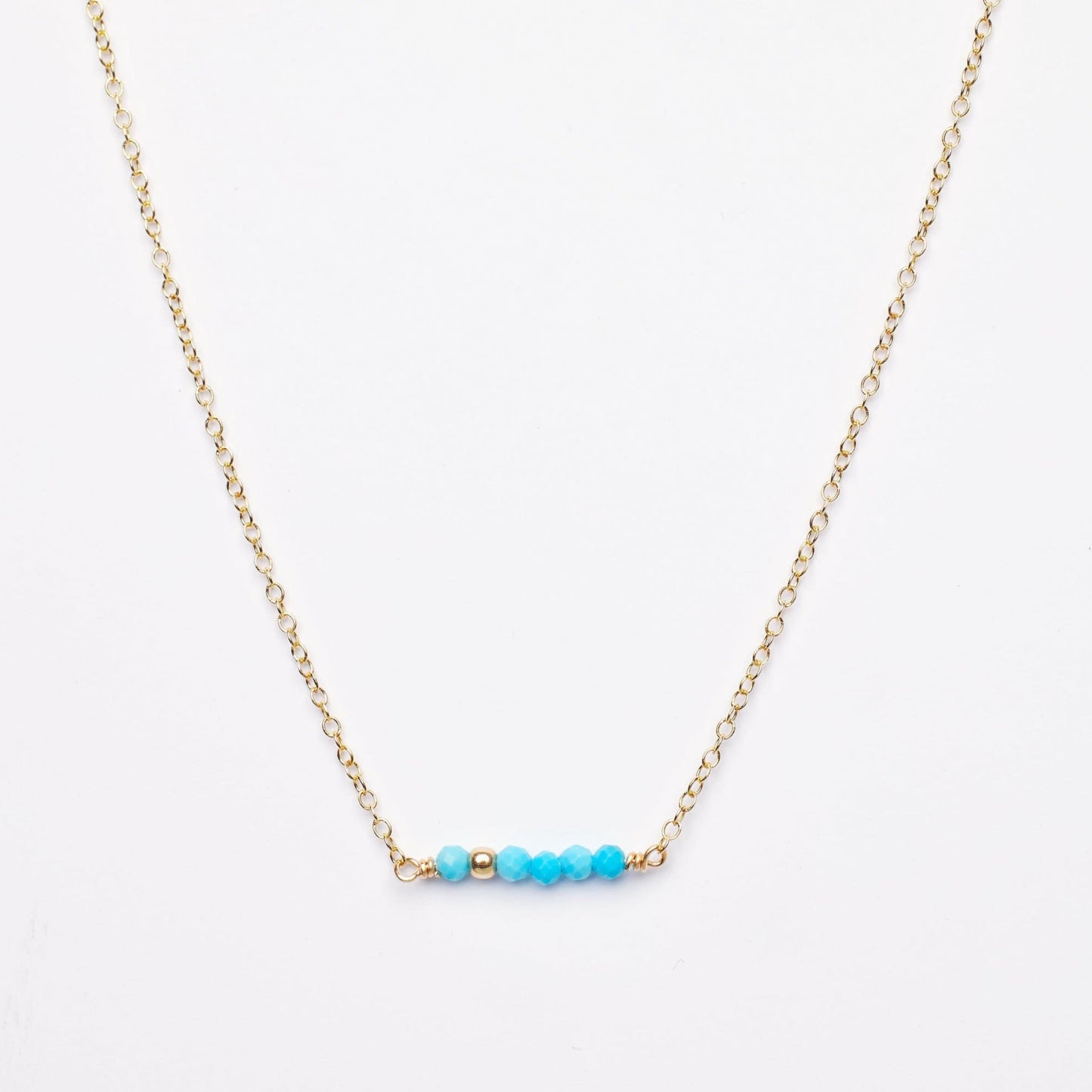 Gold Turquoise Bar Necklace