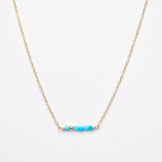 Gold Turquoise Bar Necklace