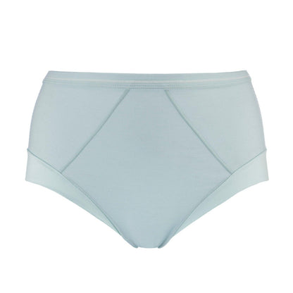 Opal Blue - High Waisted Silk & Organic Cotton Full Brief - Juliemay Lingerie