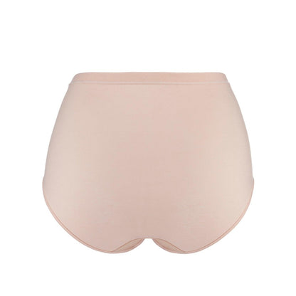 Marrow-High Waisted Silk & Organic Cotton Full Brief in Pink Champagne - Juliemay Lingerie