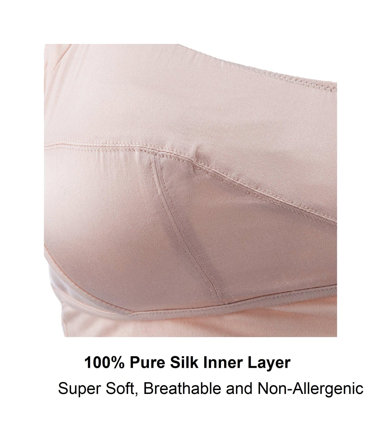 Ornate- Comfort Silk & Organic Cotton Non Wired Bra in Peach Pink - Juliemay Lingerie