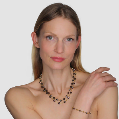 Linked Black Pearl Necklace