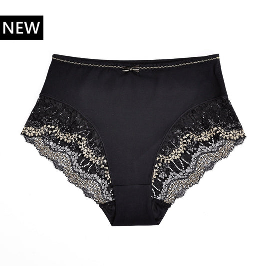 Lurex - High Waisted Silk & Organic Cotton Full Brief - Juliemay Lingerie