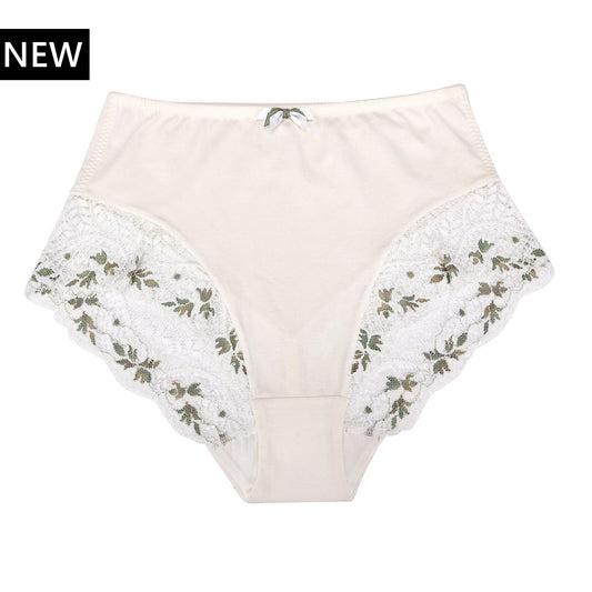 Nova - High Waisted Silk & Organic Cotton Full Brief - Juliemay Lingerie