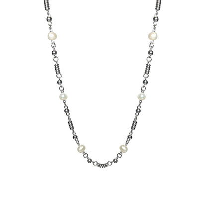 Timeless Silver Pearl Necklace