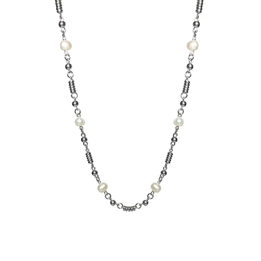 Timeless Silver Pearl Necklace