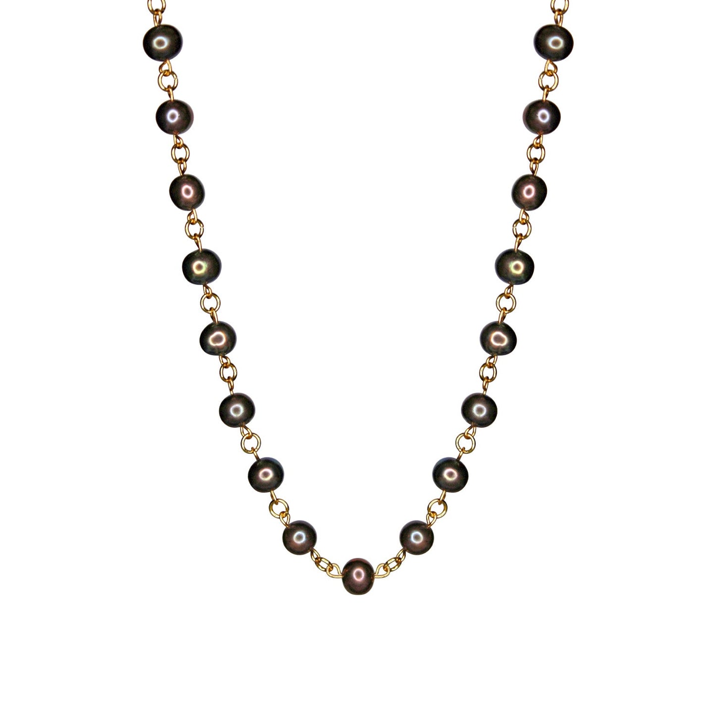 Linked Black Pearl Necklace