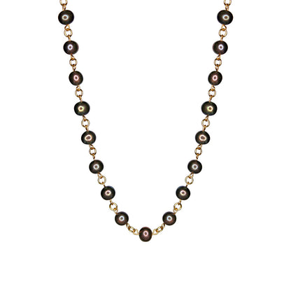 Linked Black Pearl Necklace