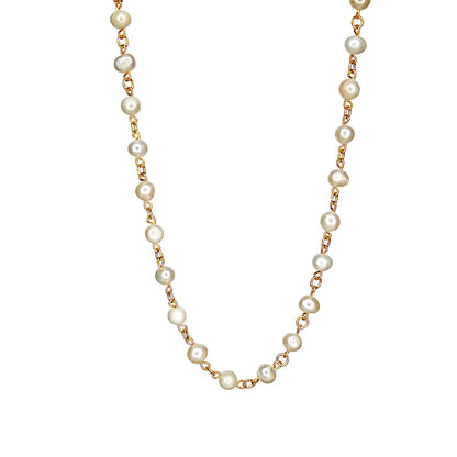 Linked 14k Gold Pearl Necklace