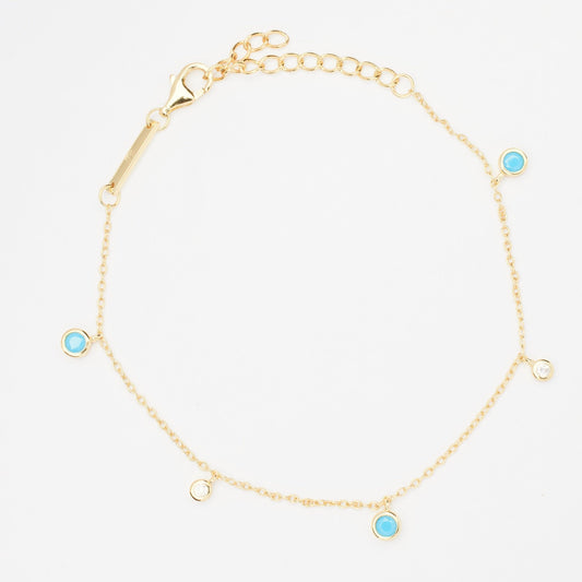 Maya Turquoise Ball Chain Bracelet