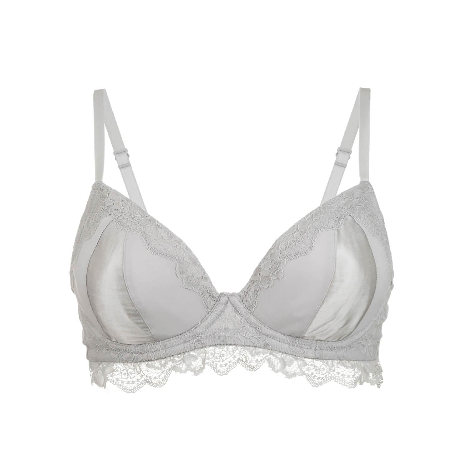 Mist - Silk & Organic Cotton Supportive Plunge Bra - Juliemay Lingerie