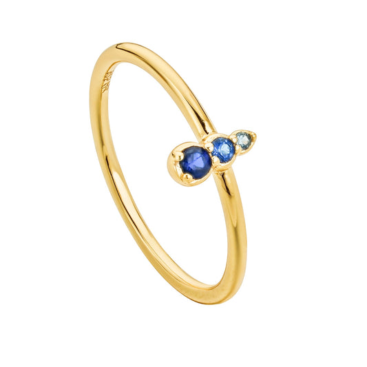 Niru CZ Gold Sapphire Ring