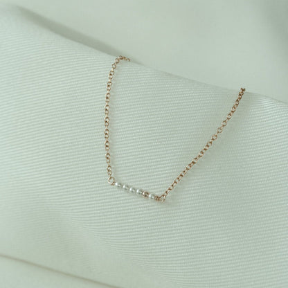 Pearl Bar Gold Bracelet