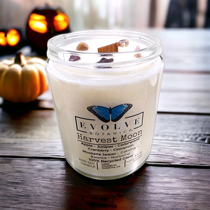 Wood Wick Crystal Soy Candle - Harvest Moon