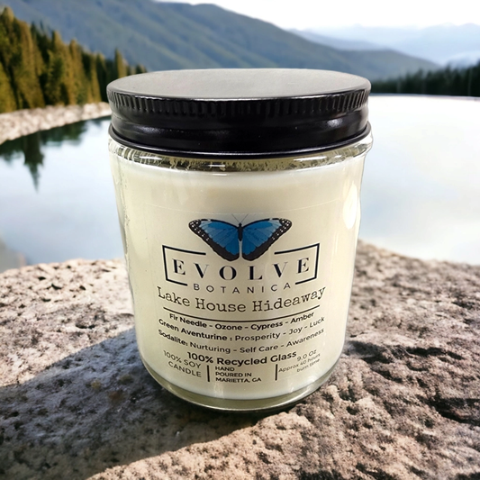 Wood Wick Crystal Soy Candle - Lake House Hideaway